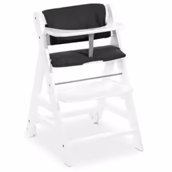Hauck Beta+, Chaise haute traditionnelle, Siège rigide, Noir, Blanc, Monochromatique, 5 points, 90 kg