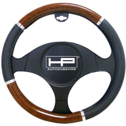 Hp Autozubehör - Couvre-volant (ø x h) 39 cm x 4 cm Polyuréthane (pu) tricolore, noir, bois, aluminium 37 - 39 cm