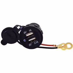 Informations techniques Charge de courant max : 3.1 A Connecteur A (connecteur voiture) : cosse ronde Couleur : noir Dimensio ...