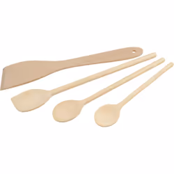 Set de 4 ustensiles de cuisine en bois FSC Fackelmann Nature