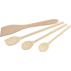 Set de 4 ustensiles de cuisine en bois FSC Fackelmann Nature