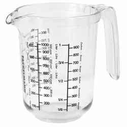 Verre doseur 1L en plastique de haute qualité Fackelmann