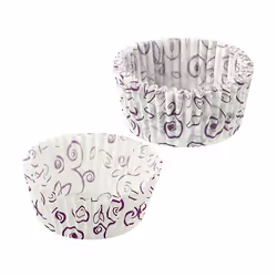 Zenker 43420, Caissettes pour cupcake / muffin, Rond, Surface strié, 220 °C, Violet, Blanc, Papier