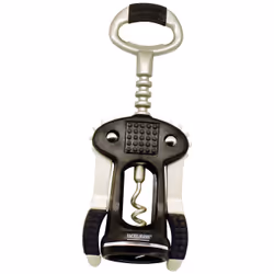 Fackelmann 49443, Tire-bouchon à ailettes, Noir, Argent, Métal