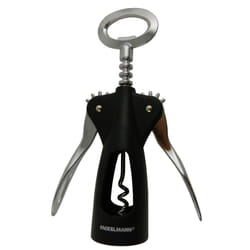 Fackelmann 49455 tire-bouchon Tire-bouchon à ailettes Noir, Chrome, Blanc