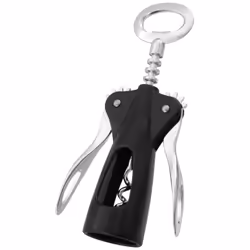 Fackelmann 49455 tire-bouchon Tire-bouchon à ailettes Noir, Chrome, Blanc