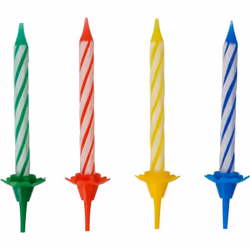 Lot de 24 bougies d'anniversaire et 12 bobèches Fackelmann Rio Party