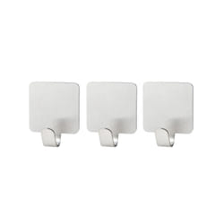 Lot de 3 crochets adhésifs carrés en acier inoxydable Fackelmann Tecno