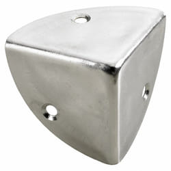 Hettich - Coin de valise à visser acier nickelé L.45 mm