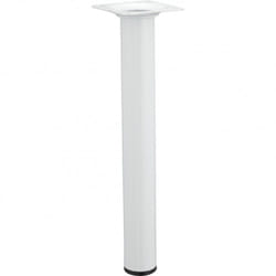 Pied table basse cylindrique HETTICH fixe acier époxy blanc