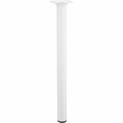 Pied de table basse cylindrique fixe acier époxy blanc, 40 cm
