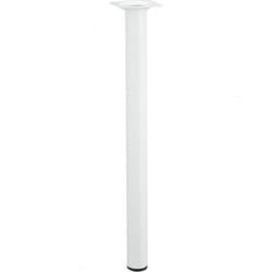 Pied de table basse cylindrique fixe acier époxy blanc, 40 cm