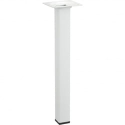 Pied table basse carré HETTICH fixe acier époxy blanc