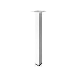 Pied De Table Basse Carré Fixe Acier Époxy Blanc, 30 Cm