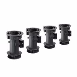 Description générale Kit avec quatre pieds de réglage de socle en plastique pour armoire basse de cuisine, incluant des clips ...