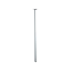 Pied table carré fixe, H.80 cm acier chromé gris - Hettich