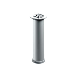 Hettich - Pied Meuble Cylindrique Réglable Acier Mat Gris