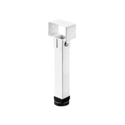 Hettich - Pied de lit carré acier blanc, hauteur reglable de 24 à 26.5 cm
