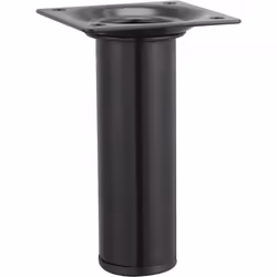 Pied de meuble cylindrique fixe acier époxy noir, 10 cm