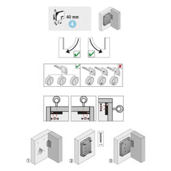Hettich - Serrure de meuble acier en applique 40 mm réversible