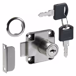 Serrure de meuble acier en applique HETTICH AXE 25 mm réversible