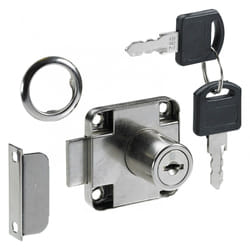 Serrure de meuble acier en applique HETTICH AXE 25 mm réversible
