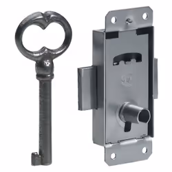 Serrure de meuble fer en applique HETTICH 15 mm réversible