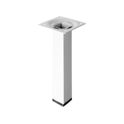 Pied Meuble Carré Hettich Fixe Acier Époxy Blanc