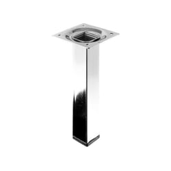 Pied Meuble Carré Hettich Fixe Acier Chromé Gris