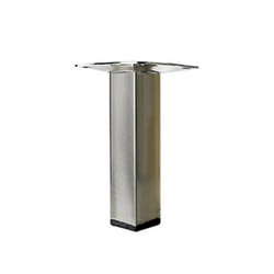 Pied meuble carré fixe acier brossé gris - Hettich