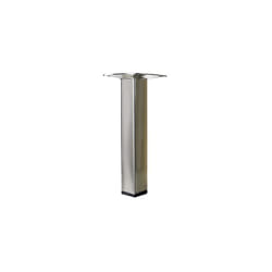 Pied meuble carré fixe acier brossé gris - Hettich