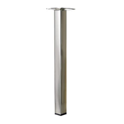 Hettich - Pied table basse carré fixe acier brossé gris