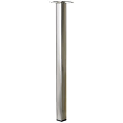 Hettich - Pied de table basse carré fixe acier brossé gris, 40 cm