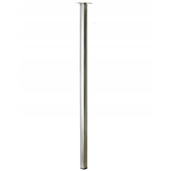 Hettich - Pied de table carré fixe acier brossé gris, 80 cm
