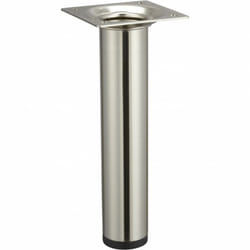 Hettich - Pied meuble cylindrique fixe acier brossé gris