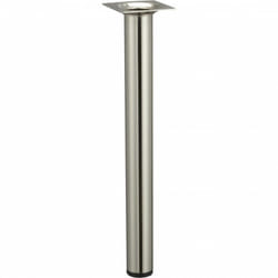 Hettich - Pied de table basse cylindrique fixe acier brossé gris, 30 cm
