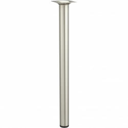 Hettich - Pied de table basse cylindrique fixe acier brossé gris, 40 cm