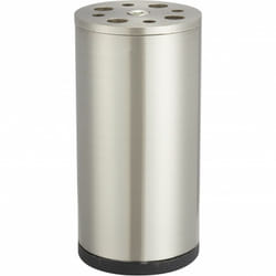 Hettich - Pied de meuble cylindrique fixe acier brossé gris, 10 cm