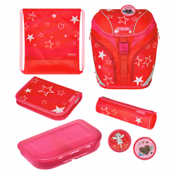 Herlitz SoftLight Plus Stars&amp;Strips, Lunch box, Plumier, Étui pour crayons, Cartable, Sac de sport, Fille, Ecole primaire ...