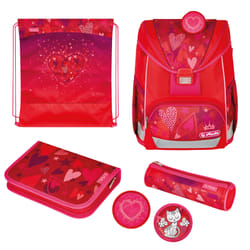 Herlitz UltraLight Plus Sweet Hearts Ensemble de cartables Fille Polyester Rouge