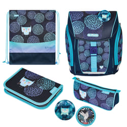 Herlitz FiloLight Plus Flower Owl Ensemble de cartables Fille Polyester Marine, Turquoise