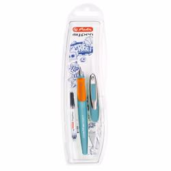 Herlitz my.pen, Orange, Turquoise, Système de remplissage cartouche, Bleu, Moyen, Ampoule, 1 pièce(s)