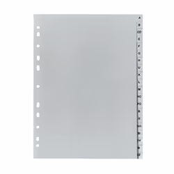 Herlitz 10843522, Onglet avec index alphabétique, Polypropylène (PP), Gris, Portrait, A4