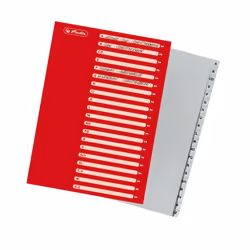 Herlitz 10843522 intercalaire de classement Onglet avec index alphabétique Polypropylène (PP) Gris