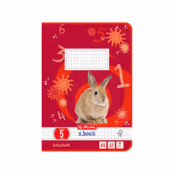 Herlitz 340059, Multicolore, 32 feuilles, Papier quadrillé, A5, 80 g/m², Garçon/Fille