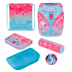 Herlitz SoftLight Plus GreenLine Pink Bubbles, Étui pour crayons, Sac de sport, Lunch box, Plumier, Cartable, Fille, Ecole pr ...