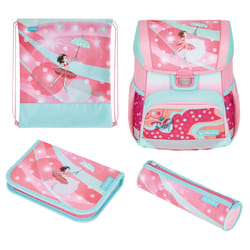 Herlitz Loop Plus Ballet Love Ensemble de cartables Fille Polyester Bleu, Rose