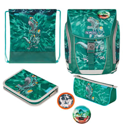 Herlitz FiloLight Plus Heavy Metal Ensemble de cartables Garçon Polyester Gris, Turquoise