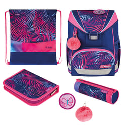 Herlitz UltraLight Plus Tropical Chill Ensemble de cartables Fille Polyester Marine, Rose
