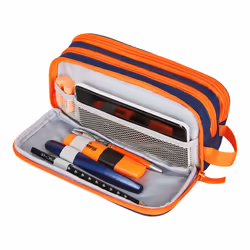 Herlitz Neon Trousse à crayons Polyester Bleu, Orange